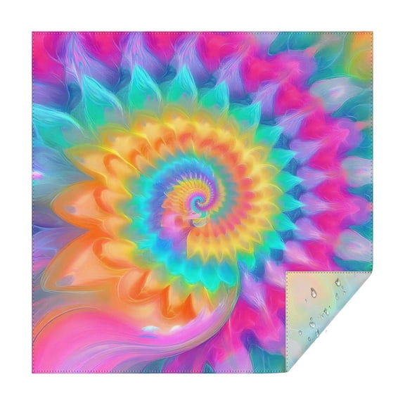 Colorful Tie Dye Mandala Pattern Square Tablecloth,Waterproof Square Table Cover,Wipeable Spillproof Washable Table Cover for Home Kitchen Party Decor 42"X42"(107x107cm)