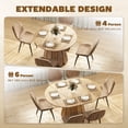 thumbnail image 4 of HOMCOM Table à Manger Extensible 43 Pouces-59 Pouces Ronde à Ovale Table de Cuisine Naturelle, 4 of 10