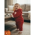thumbnail image 3 of Argulvti Baby Winter Plush Hood Romper Cute Bunny Long Sleeve Zip Up Full Length Bodysuit Snowsuit, 3 of 7