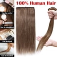 thumbnail image 5 of MY-LADY 8Pcs 18Clips Clip in Hair Extensions Human Hair for Women Double Weft Brazilian Remy Straight Human Hair Clip in Hairpiece 8inch #06 Light Brown, 5 of 8