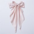 thumbnail image 4 of Blekii Large White Satin Bow Hair Clips - 2pcs, Big Bow with Long Ribbon, French Barrette for Girls & Women, Scarf Hair Slides, 4 of 4