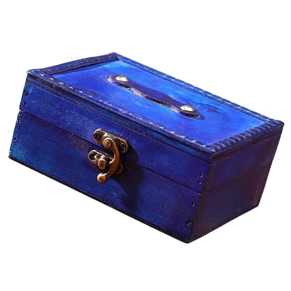 7829 Handcraft Wood Storage Box Lock For Valuables Storage Home Ornament