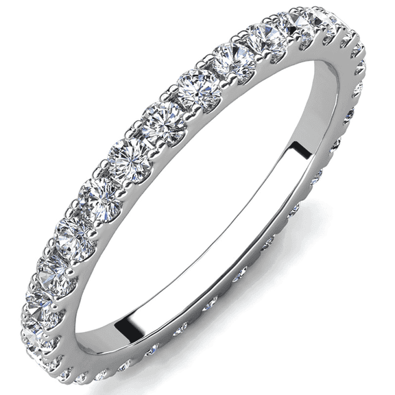 Moissanite by Cate & Chloe Sadie 925 Sterling Silver Ring with Moissanite Crystals 0.9TCW for Women