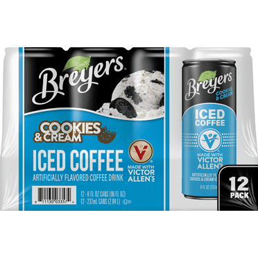Iced Latte, Breyer's Cookies & Cream Flavored, Ready to Drink, 12 Pack - 8oz Cans