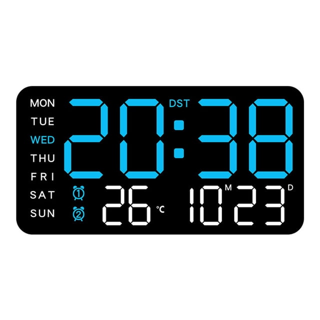 Yuarrent Reloj de pared Digital LED multifuncional ABS, pantalla de temperatura, alarma de pantalla múltiple de una pantalla Decoración del hogar Estilo 8