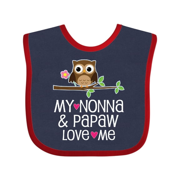 Inktastic Nonna and Papaw Love Me Granddaughter Girls Baby Bib