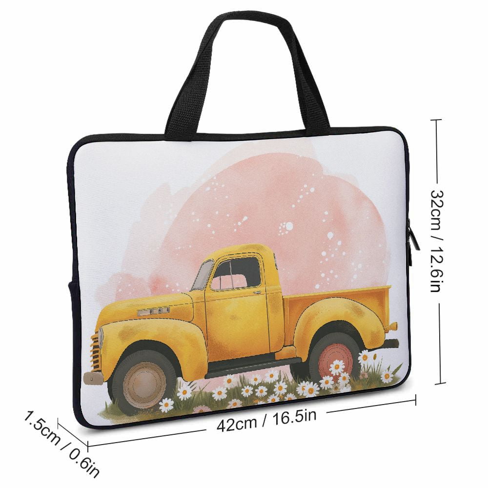 JRXY Sunflowers Neoprene Laptop Sleeve Protective Handle Case Bag Waterproof Anti-Static Lightweight Diving Fabric Computer Carrying Briefcase Backpack 17inch
