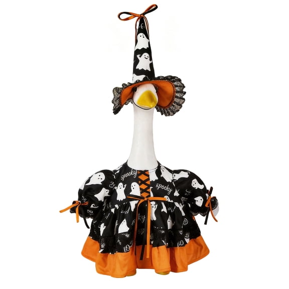 Halloween Goose Outfit Clothes for Cement or Plastic Geese Ghost Lawn Porch Goose Clothes Halloween Costume