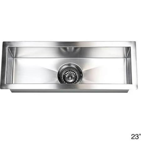 Contempo Living F4208 42 In Undermount Single Bowl Zero Radius Kitchen Prep Bar Sink Stainless Steel