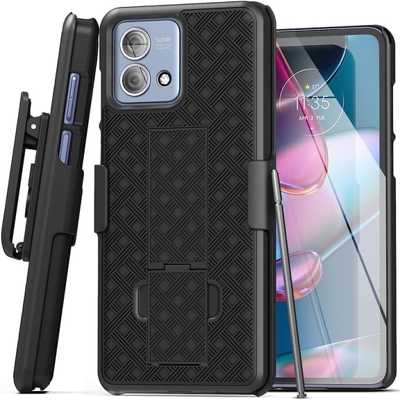 Case Belt Clip Holster for Motorola Moto G Stylus 5G (2023) - Swivel Cover Kickstand Armor Combo Drop-Proof