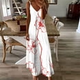 thumbnail image 2 of Sexlip Womens Linen Blend Maxi Dress Button Front Design Breathable Fabric Relaxed Silhouette for Daily Leisure Red M, 2 of 5