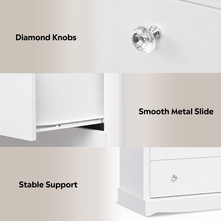 GALAXHERO 5-Drawer Tall White Dresser, Rustic photo 7