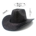 thumbnail image 2 of Women’s Hats Black Cowgirl Hats for Girls Sequin Cowgirl Hat Sparkly Cowgirl Hat Girls Cowgirl Hat Neon Cowboy Hat, 2 of 3
