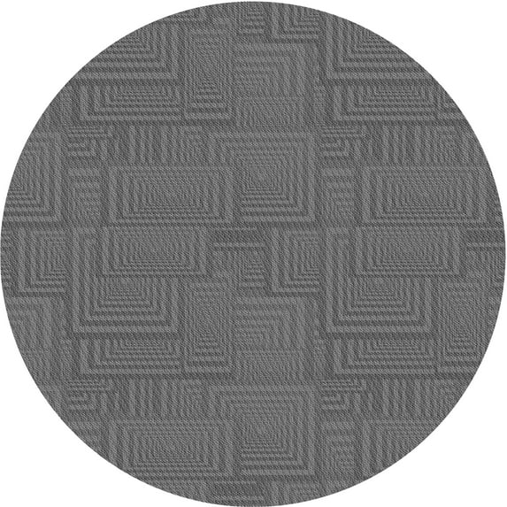 Ahgly Company Indoor Round Patterned Battleship Gray Area Rugs, 8' Round