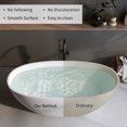 thumbnail image 2 of 66.9" Solid Surface Stone Resin Freestanding Soaker Tub with Thick Edge, Overflow Drain & Matte White Finish - Durable Non-Porous Spa-Style Bathtub for Relaxing Soaks, 2 of 7