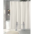 thumbnail image 3 of Split Shower Curtain for Transfer Bench, Pure Apricot Fabric Shower Curtains for Bathroom, Simple Solid Color Tub Sliding Transfer Bench Waterproof Bath Curtains 72"x78", 3 of 9