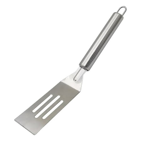 Qonioi Mini Spatula 9.8 Inch Stainless Steel Slotted Turner Non-Stick Metal Spatula for Baking Cookies Cakes Brownies Kitchen Cooking Utensil for BBQ Serving Dishwasher Safe