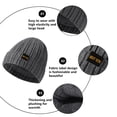 thumbnail image 3 of Gorro de invierno con forro de satén para mujer y hombre, gorro holgado con forro de seda para invierno, gorro de punto cálido con puños, 3 of 5