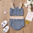 thumbnail image 6 of Sngxgn Girls 2 Piece Outfits Cute Crop Top Cargo Pants Trendy Clothing Sets(Blue,110), 6 of 6