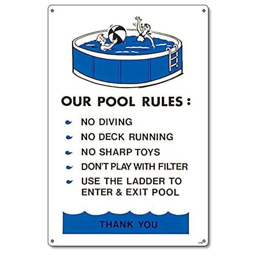 Poolmaster Above Ground "Pool Regulations" Sign for Residential or