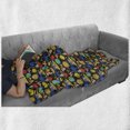 thumbnail image 5 of Outer Space Soft Flannel Fleece Throw Blanket, Childish Cartoon with Astronaut Animals and Heavenly Bodies, Cozy Plush for Indoor and Outdoor Use, 50" x 60", Multicolor, by Ambesonne, 5 of 5