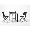 thumbnail image 2 of JERFIT 3-Piece Patio Bistro Set with Table and 2 Chairs, Black Steel Outdoor Folding Furniture for Garden, Balcony or Deck, 2 of 9