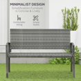 thumbnail image 4 of Outsunny Rattan Wicker Loveseat Garden Furniture with Armrests Gray, 4 of 10