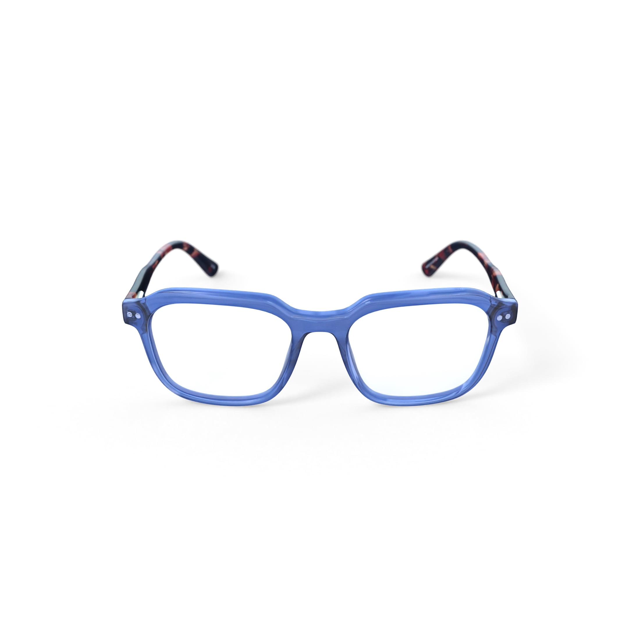 Men's Geometric AVERY Rx'ble Eyeglasses with Case, Blue Tortoise