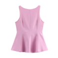 thumbnail image 2 of Bow- Tie Backless Tank Top Sleeveless Waisted Skirt Style Women'S Top Pink L, 2 of 9