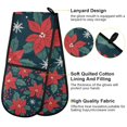 thumbnail image 2 of Yayeee Double Oven Mitt Kitchen Heat Resistant Baking 35" x7" Quilted Glove, Red Christmas Leaves, 2 of 6