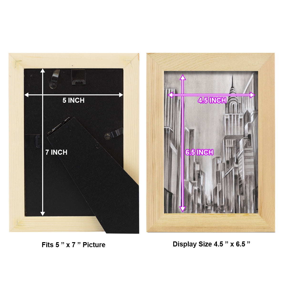 Art Deco Cityscape I -Framed Print w/glass-Natural Wood