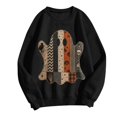 thumbnail image 4 of Unir Women's Halloween Patchwork Ghost Layering Pullover Crew Neck No Hood Sweatshirt Long Sleeve Casual Top 1PC S-XXL Plus Size Friendly, 4 of 4