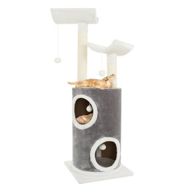PETMAKER 45in Cat Tree with Perches, Condo, Scratch Posts, and Toys (Gray)