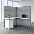 thumbnail image 6 of Easy Office L Shaped Desk with Drawers and 66H Panels in White - Engineered Wood, 6 of 6