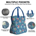 thumbnail image 3 of Pioneer Flower Floral Print Pattern Drawstring Lunch Bag Women - Drawstring Lunch Bag Insulated for Work Office - Stain-Resistant Large Lunchbags for Women with Multi-Pockets, 3 of 6