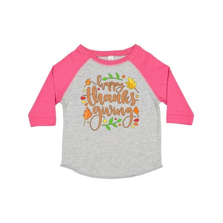 

Inktastic Happy Thanksgiving Fall Design with Leaves Gift Toddler Boy or Toddler Girl T-Shirt