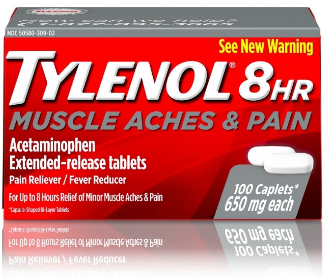TYLENOL 8 Hour Muscle Aches & Pain Caplets 650 mg 100 caplets
