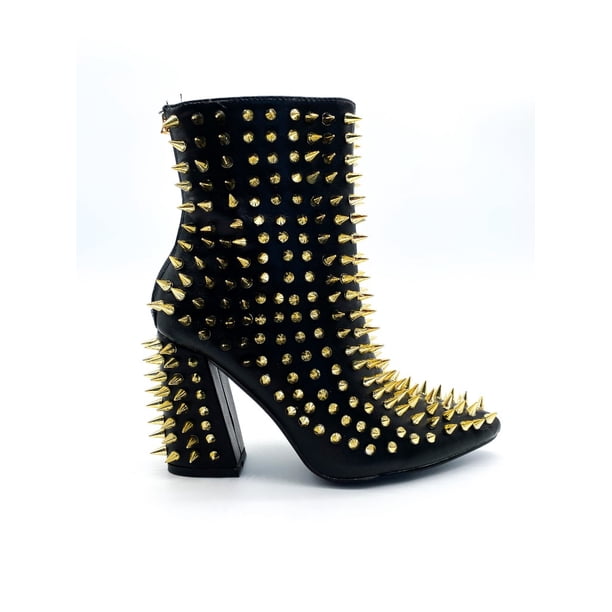Botin de Tacon con estoperoles Casual para Dama Hanna MX Billie Black