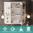 thumbnail image 6 of MEETWARM Bathroom Cabinet Wall Mounted Multipurpose Hanging Cupboard Kitchen Medicine Storage Organizer with Mirror Single Door and 2 Adjustable Shelves (White), 6 of 7