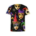 thumbnail image 4 of RKSTN Women's Oversized Mardi Gras T Shirts Crewneck Funny Carnival Graphic Printed Short Sleeve Shirts Tops Womens Casual Summer Plus Size Round Neck Loose Fits Comfy Holiday Tee Shirts, 4 of 5