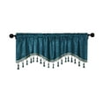 thumbnail image 2 of Elegant Blue Fringed Window Curtains - Polyester, 59x16in, Stylish Short Drapes for Home Decor, Easy Rod Installation, Durable & Versatile, 2 of 6