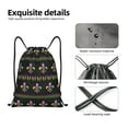 thumbnail image 6 of Bingfone Mardi Gras Fleur De Lis Drawstrings Backpacks Bags For Men Women Gym Drawstrings Bag, 6 of 9