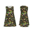 thumbnail image 7 of Sikiie Mardi Gras3 Print Women's Sleeveless Dress with Pockets Round Neck Sundress, Suitable for Daily, Office, Vacation Summer Wear, 7 of 7