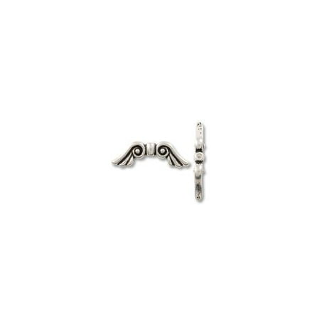 - Bead Angel Wing 22x7mm Pewter Antique Silver Plated (1-Pc)