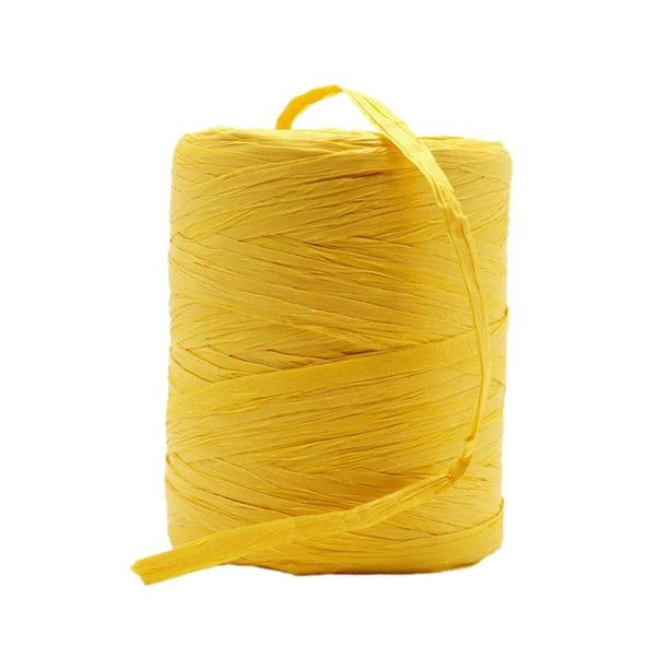 Naiovety Ilumine las manualidades de bricolaje con hilo de cuerda de rafia de colores, cinta de papel fácil de usar y natural hecha con fibra Artesanía amarillo