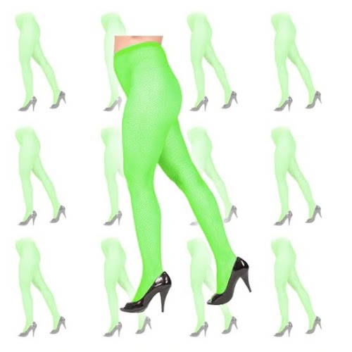 Green Fishnet Pantyhose Tights 12 PK 