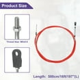 thumbnail image 4 of Unique Bargains 2 Pcs 500cm 16FT 33C/3300 Marine Boat Throttle Shift Control Cable Red with Fastening Head, 4 of 6