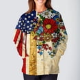 thumbnail image 3 of 4th Of July Scrub Jackets for Women Long Sleeve Summer Usa Flag Graphic Scrub Nurse Crew Neck Long Sleeve Nursing Uniforms Patriotic Memorial Day Scrub Shirts, 3 of 5