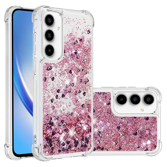 Phone Case for Samsung Galaxy A37 Cover Sparkle Glitter Floating Liquid Quicksand Shockproof Soft Silicone TPU Bumper Protective Cover Case, S1