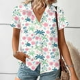 thumbnail image 5 of Youyipin Womens Tops Women's Hawaiian Button Down Shirts Casual Short Sleeve Floral Tropical Print Summer Blouse Tunic Top Beach Vacation Clothes For Women, 5 of 7